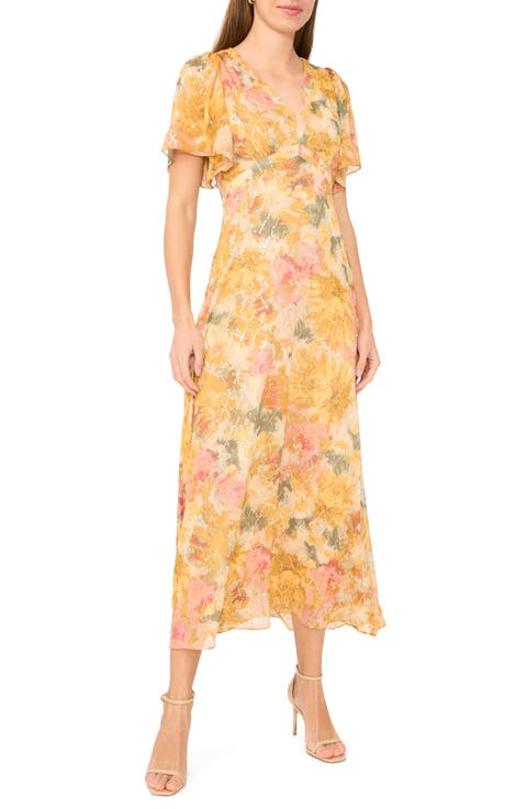 Flutter Sleeve Maxi Dress