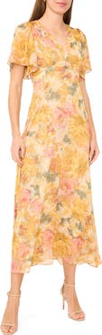 Halogen® Flutter Sleeve Maxi Dress