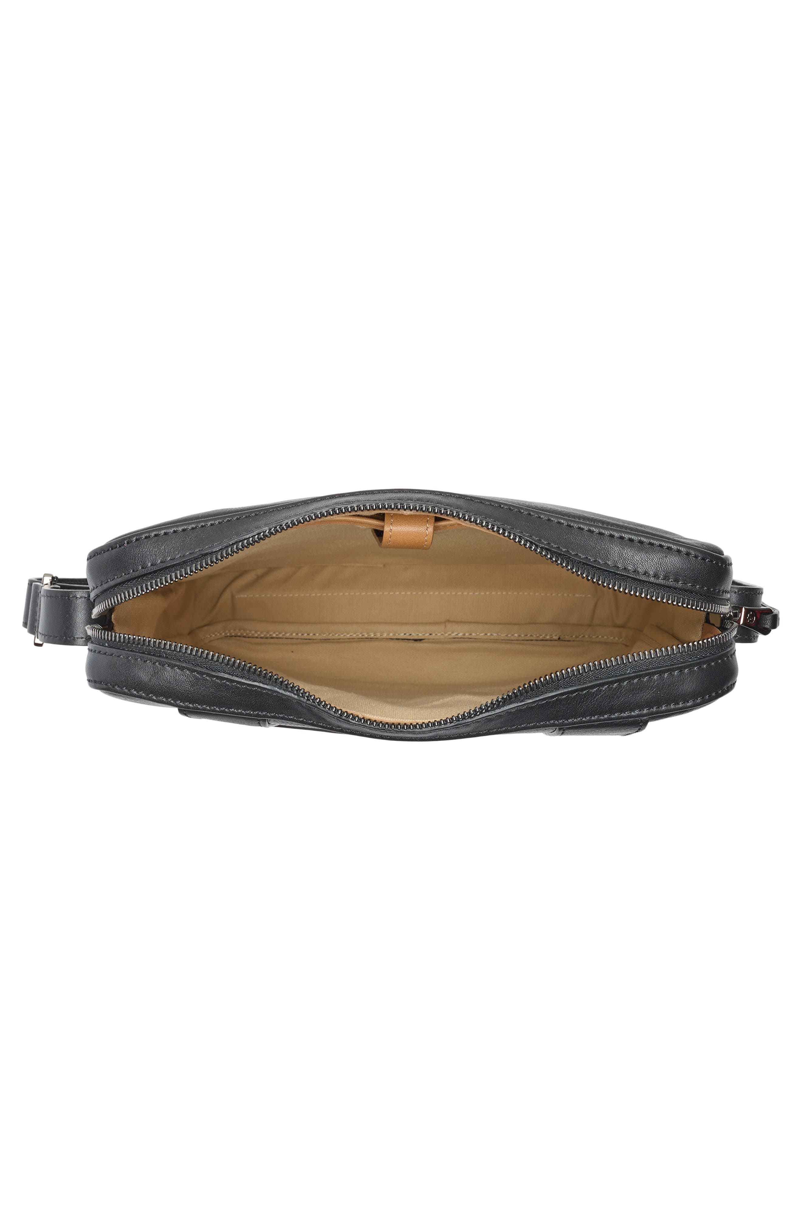 Longchamp 3D Leather Crossbody Bag, Alternate, color, Black
