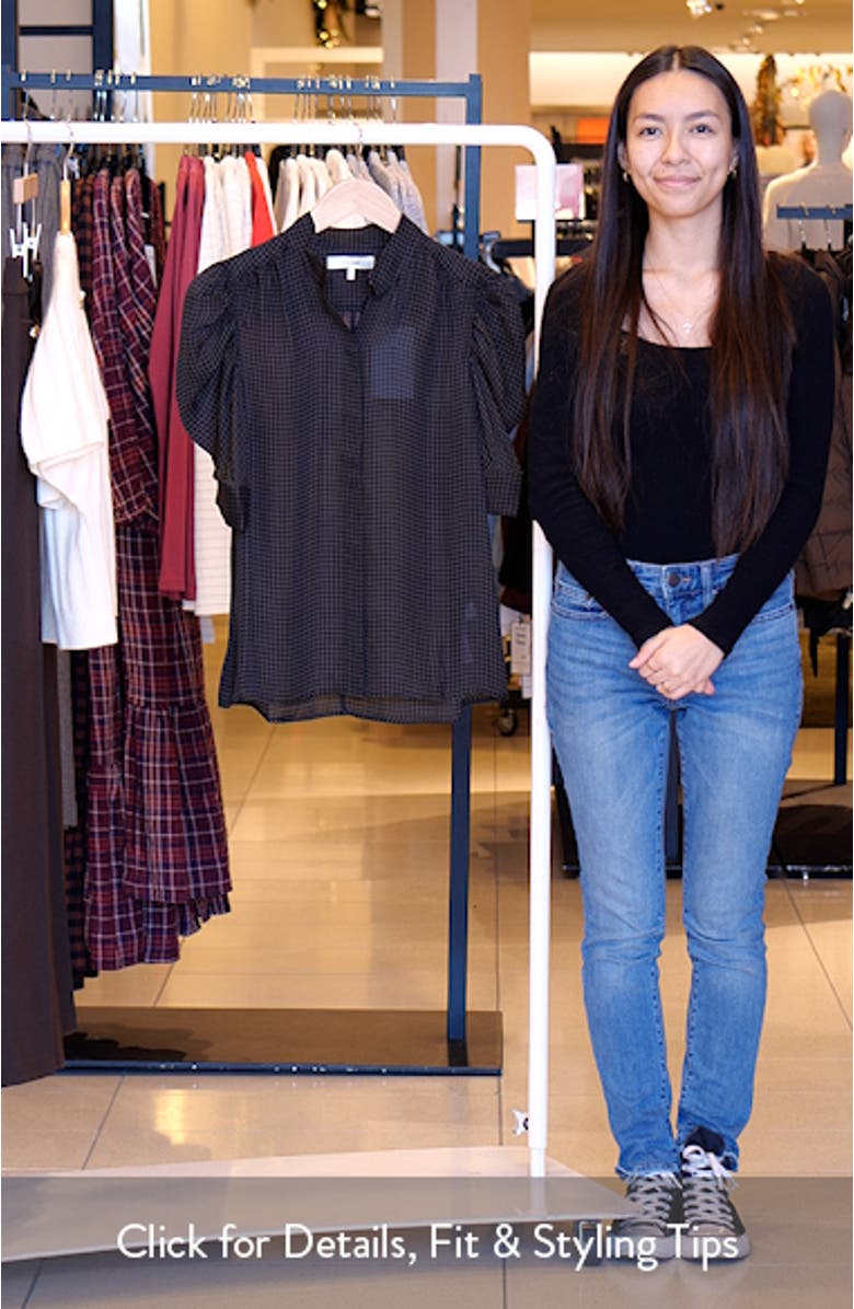 The Houndstooth Gillian Silk Button-Up Shirt, sales video thumbnail