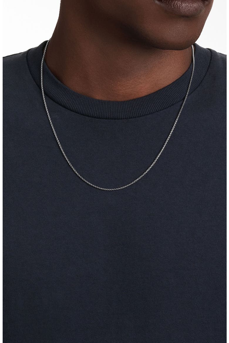 Men's Box Chain Necklace in Sterling Silver, 1.7mm, Alternate, color, SILVER
