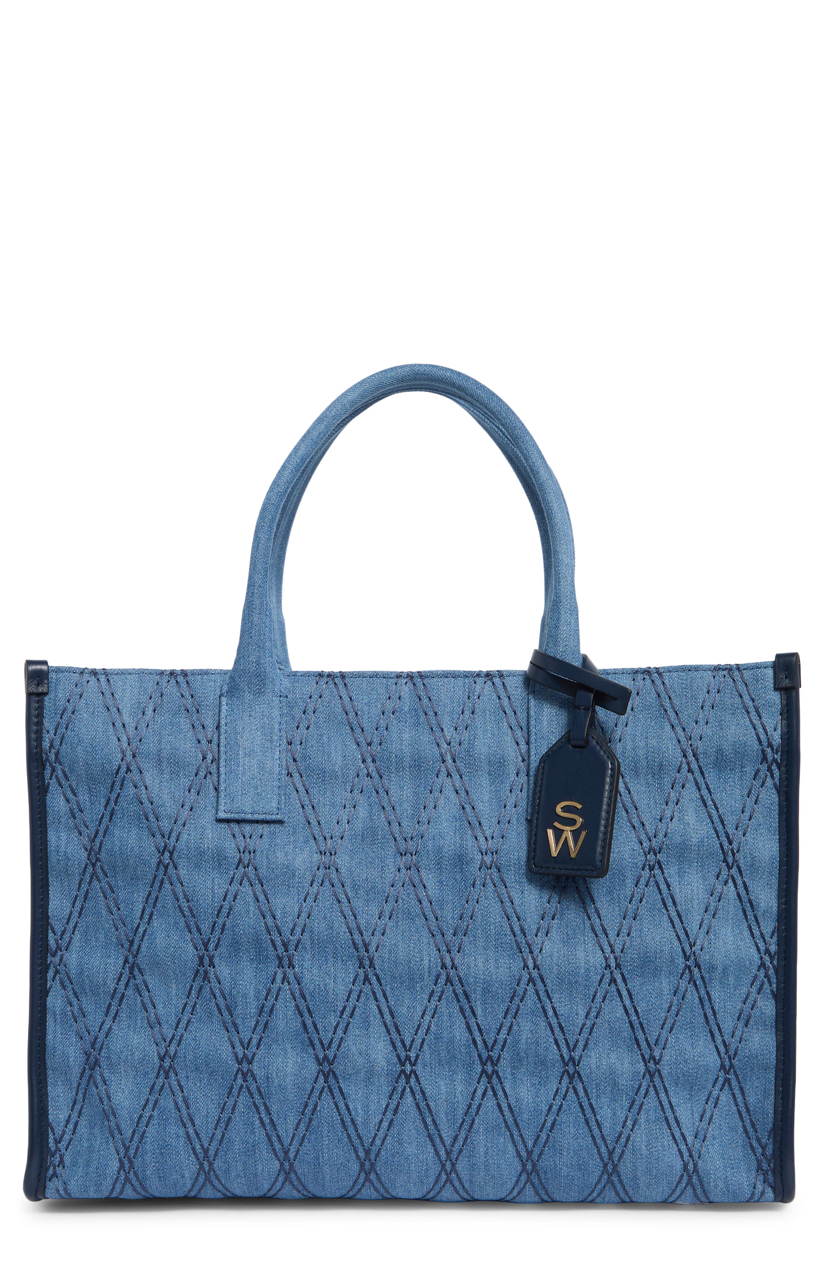 Stuart Weitzman Quilted Tote Bag, Main, color, 