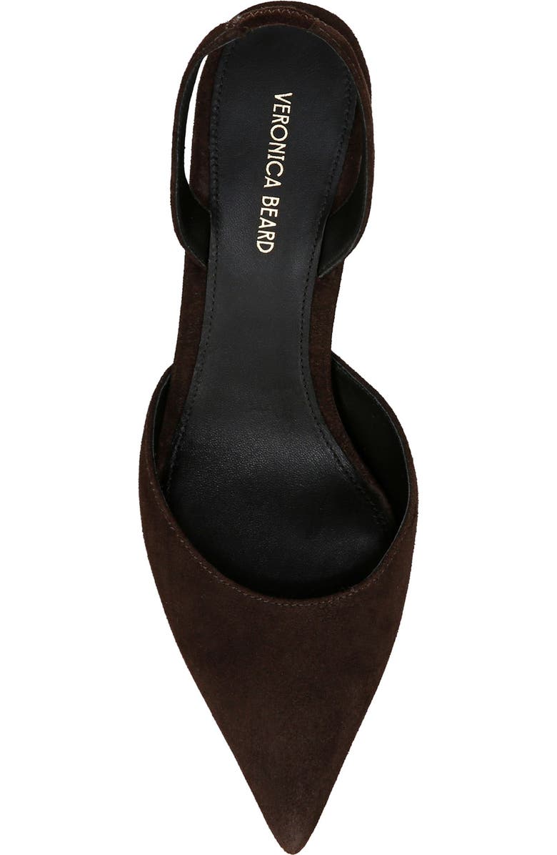 Veronica Beard Caroline Slingback Pointed Toe Kitten Heel Pump, Alternate, color, Espresso
