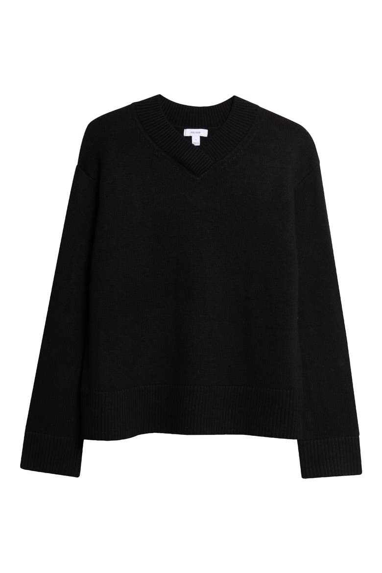 Mari Wool & Cashmere V-Neck Sweater, Alternate, color, BLACK