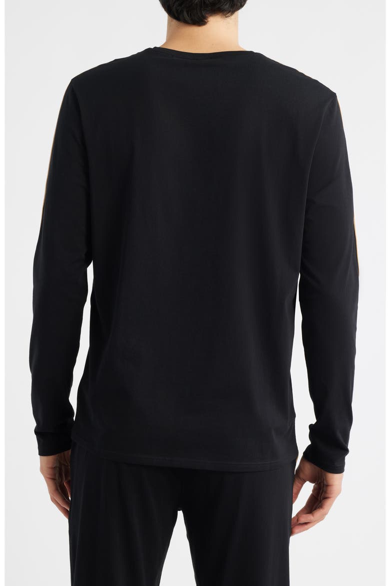 Unique Long Sleeve Stretch Cotton Pajama T-Shirt, Alternate, color, BLACK