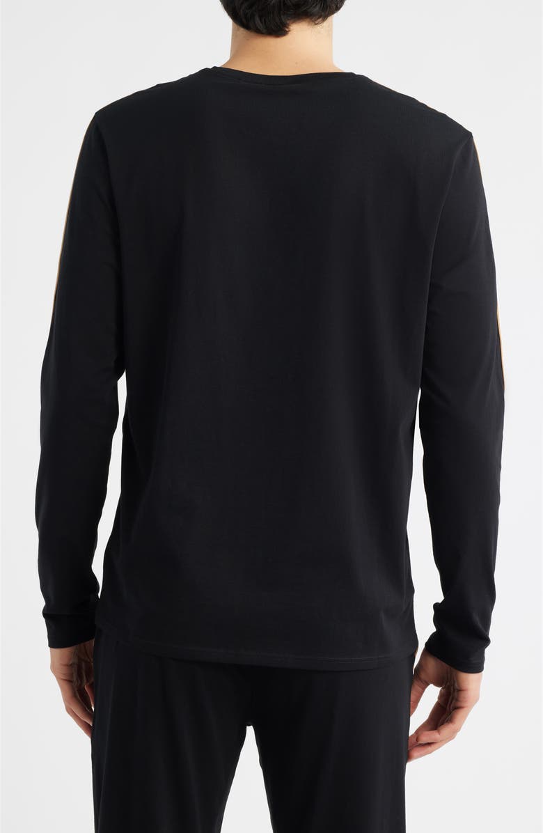 BOSS Unique Long Sleeve Stretch Cotton Pajama T-Shirt, Alternate, color, Black