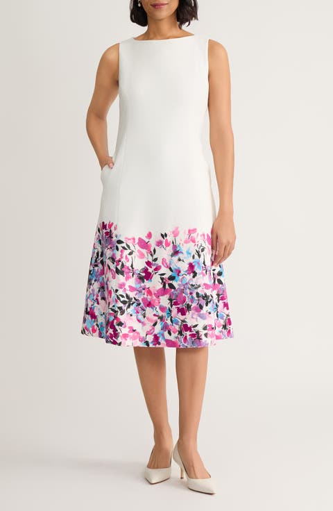 Paneled Princess Seam Sleeveless A-Line Dress