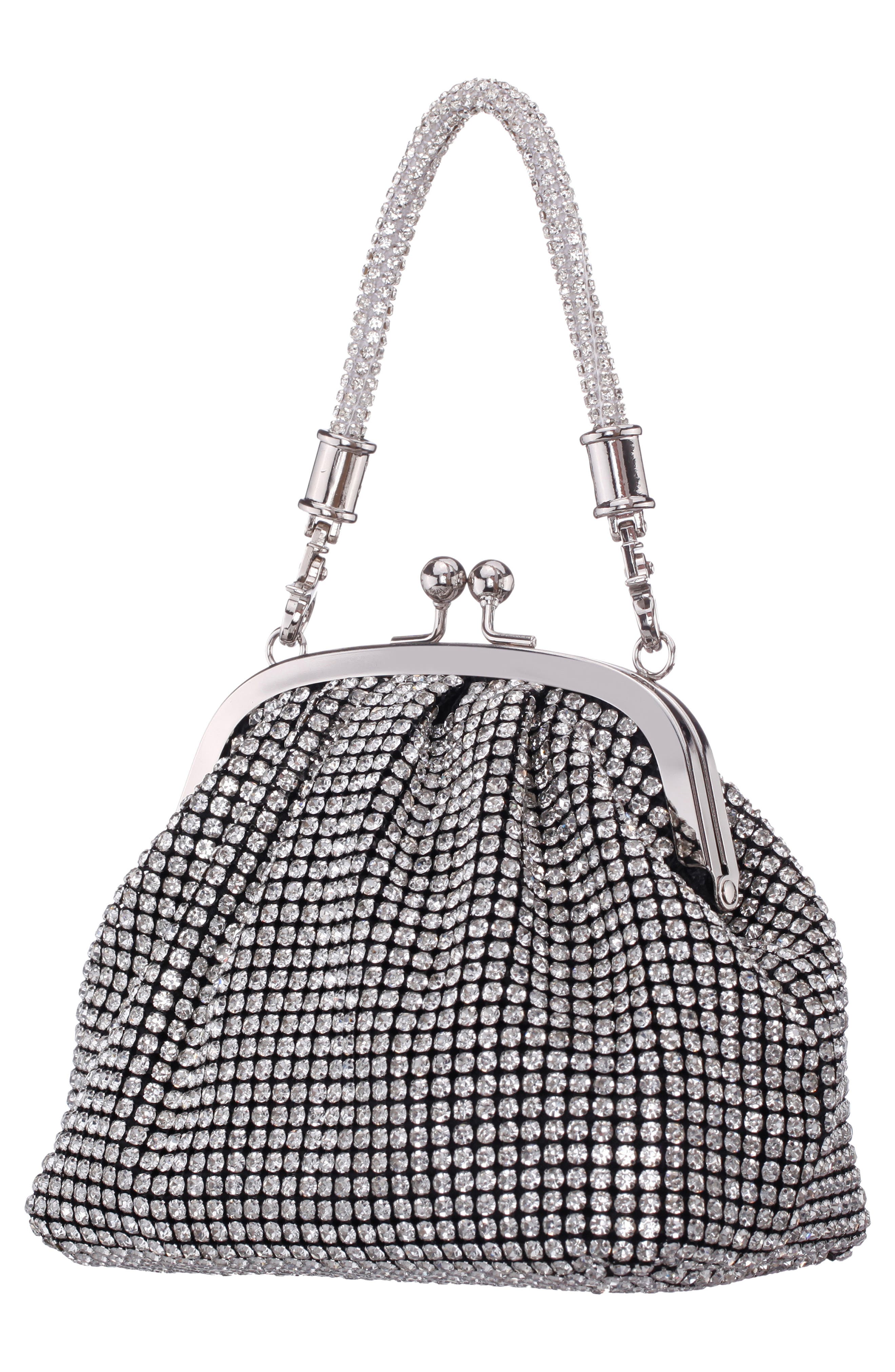 Kiara Frame Clutch, Alternate, color, SILVER