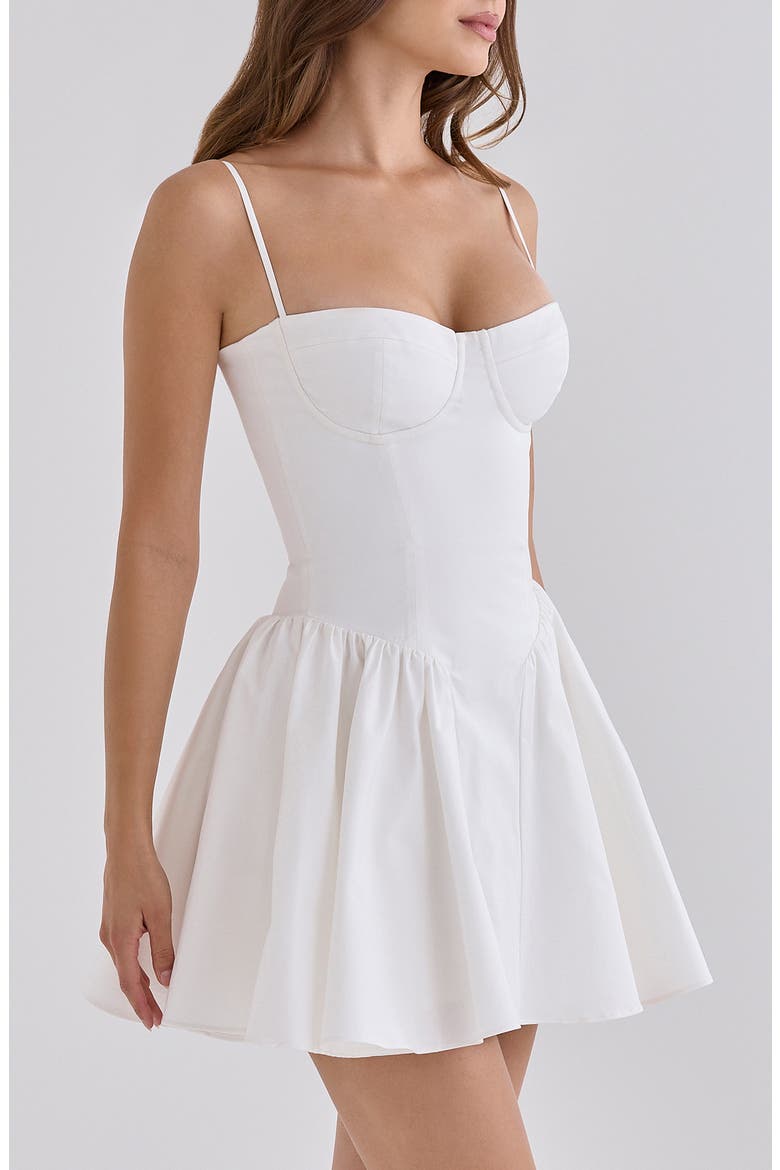 Samaria Corset Fit & Flare Dress, Alternate, color, WHITE