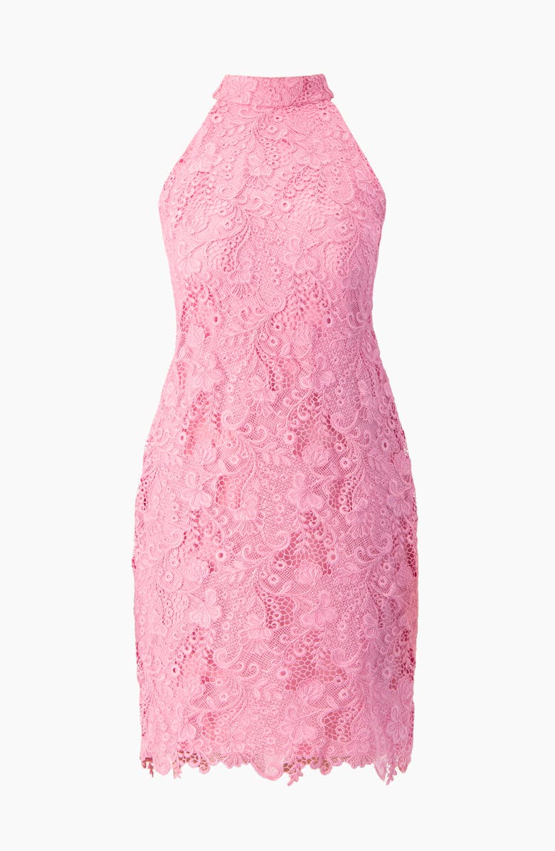 IVONNE Lace Halter Bow Mini Dress, Alternate, color, Pink