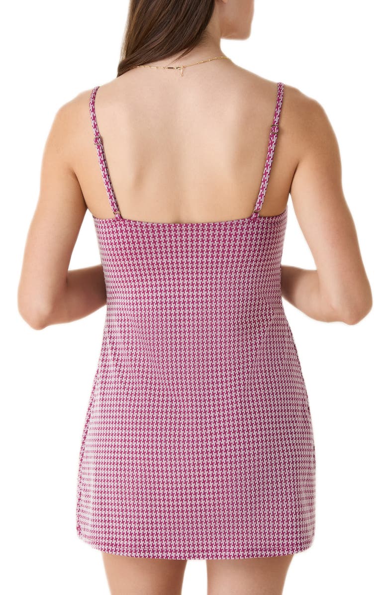Andie The Amalfi One-Piece Swim Dress, Alternate, color, Merlot Houndstooth