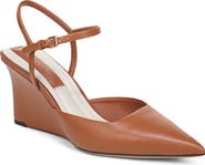 Franco Sarto Cherie Ankle Strap Pointed Cap Toe Wedge Pump