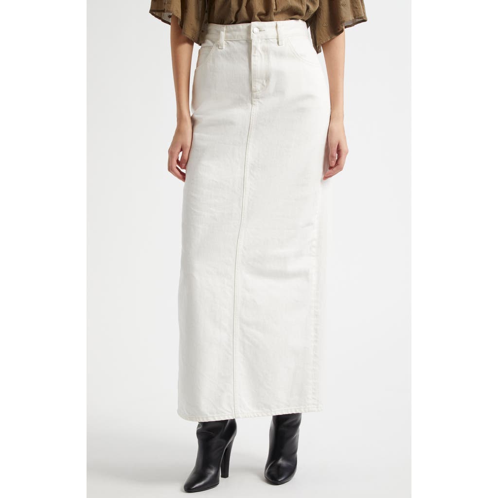 Nili Lotan Ozzy Denim Maxi Skirt In Cream