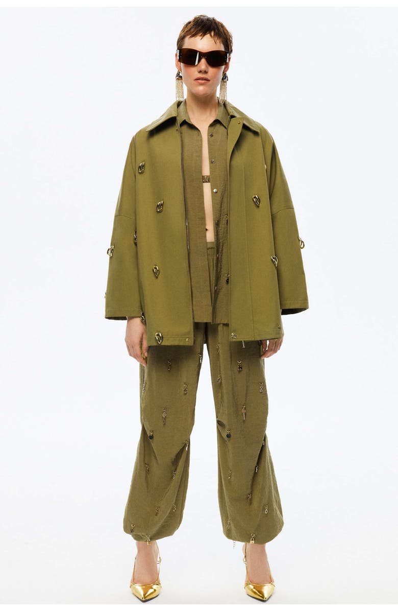 Nocturne Chained Trench Coat, Alternate, color, 