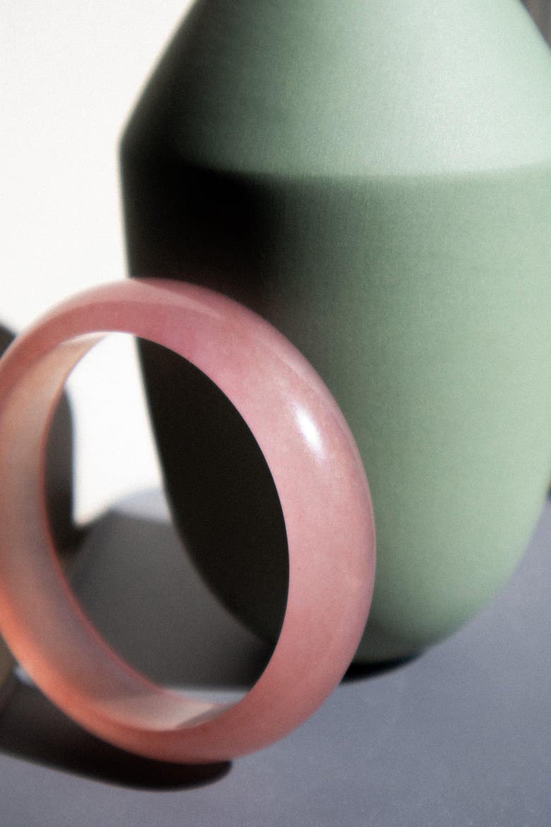 Silk Collection Blush Pink Jade Stone Bangle, Alternate, color, Pink
