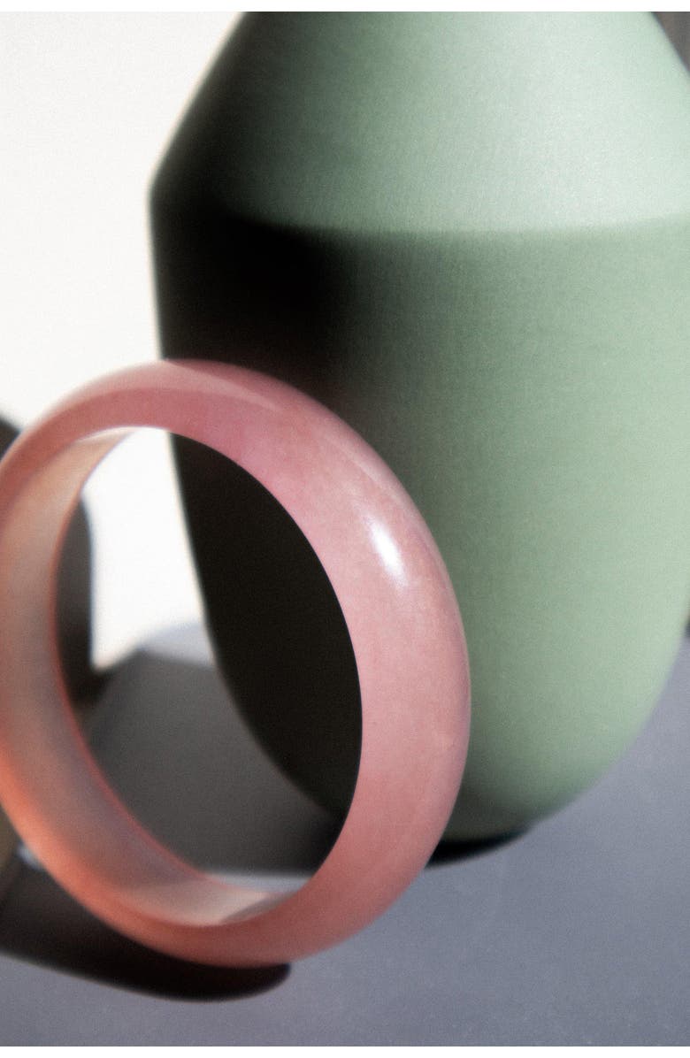 seree Silk Collection Blush Pink Jade Stone Bangle, Alternate, color, Pink