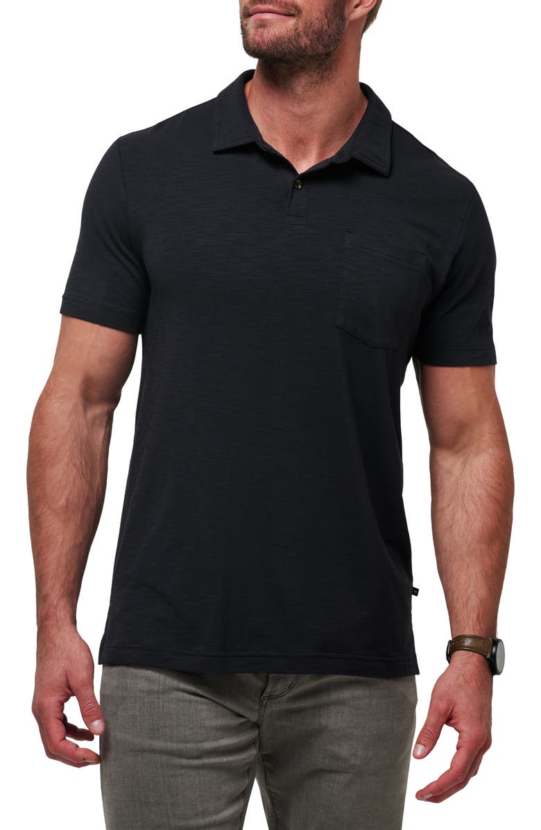 TravisMathew Cloud Slub Pocket Polo, Main, color, Black