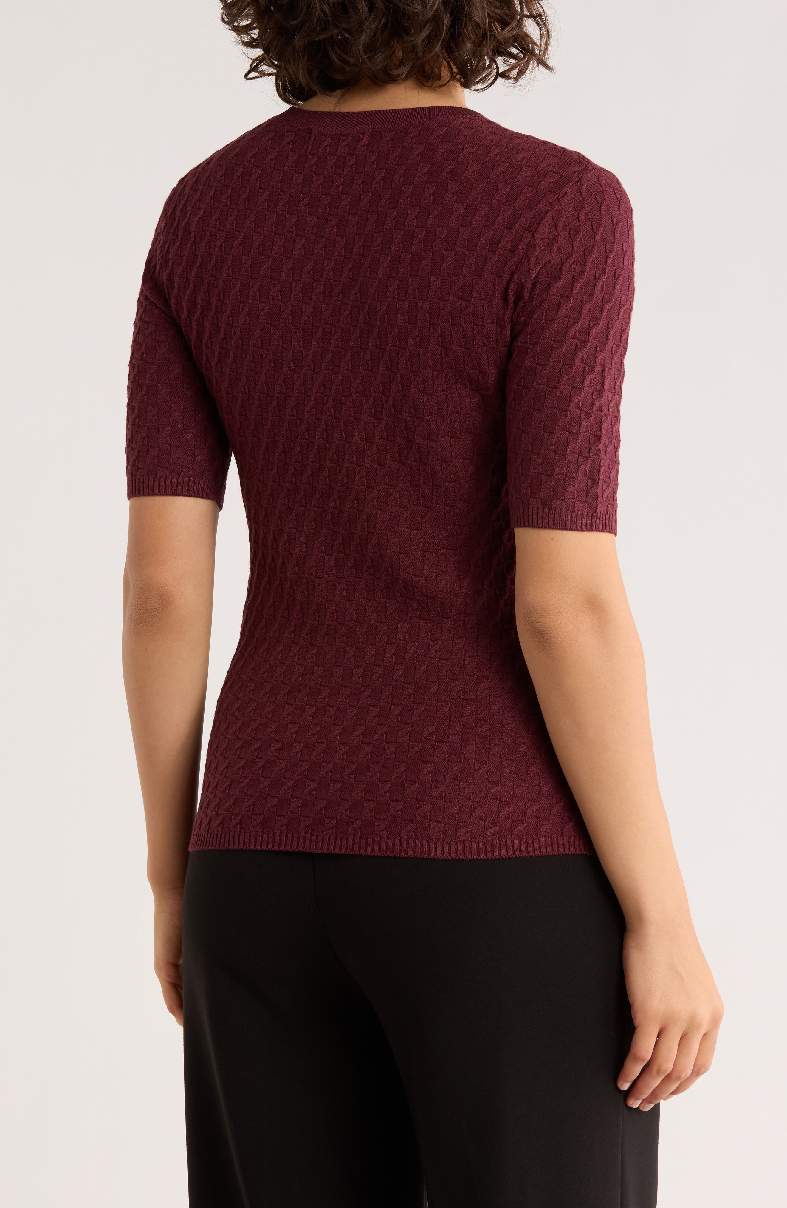 Textured Elbow Sleeve Sweater - image 4