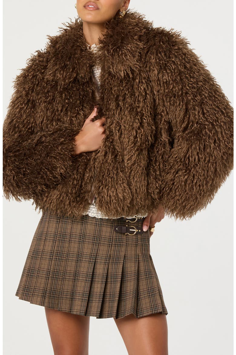 Kamrath Faux Fur Jacket, Main, color, BROWN