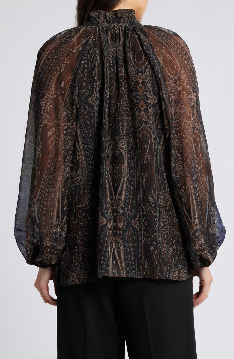 KOBI HALPERIN Sofiana Paisley Long Sleeve Top, Alternate, color, Coco Multi