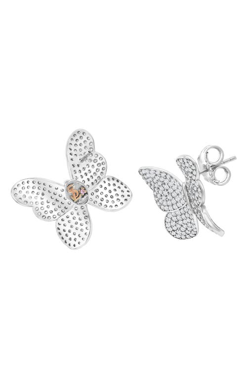 Suzy Levian Pavé Cubic Zirconia Butterfly Stud Earrings