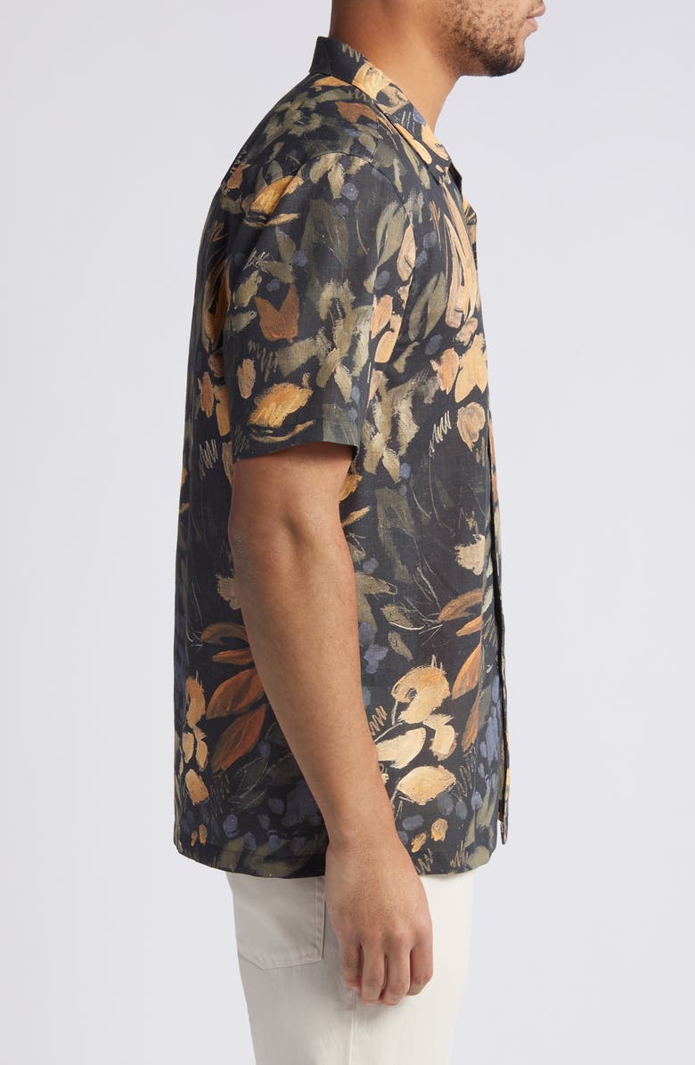 Ted Baker London Moselle Floral Linen & Cotton Camp Shirt, Alternate, color,