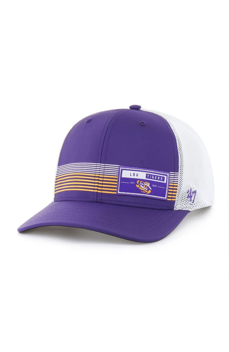 '47 Men's '47  Purple LSU Tigers Rangefinder brrr Trucker Adjustable Hat, Main, color, Purple
