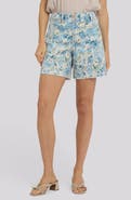 NYDJ Berkyn Frayed Floral High Waist Denim Shorts