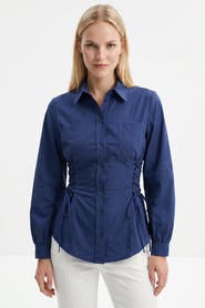 Exquise Arcene Fitted Waist Balloon Sleeve Shirt