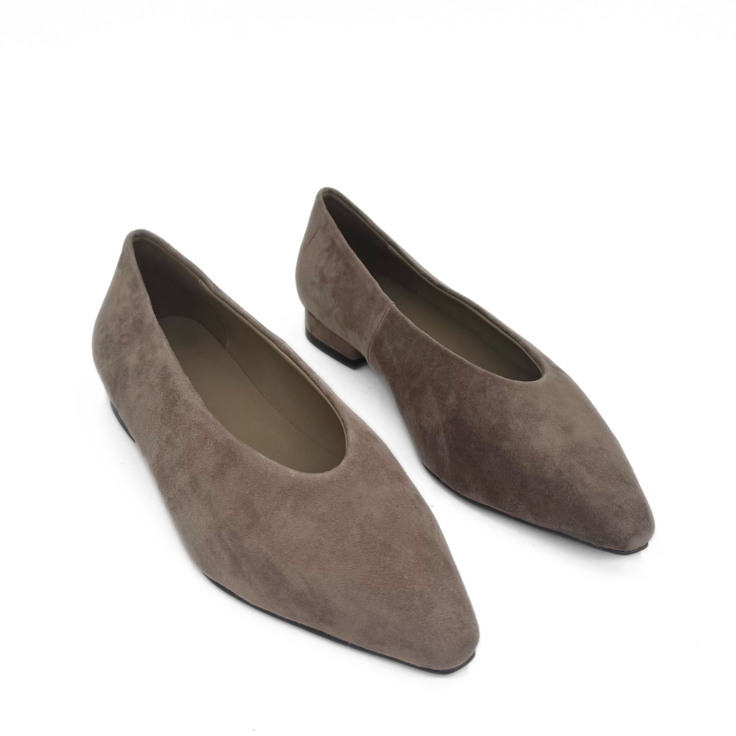 Riley Suede Ballet Flats, Alternate, color, Taupe