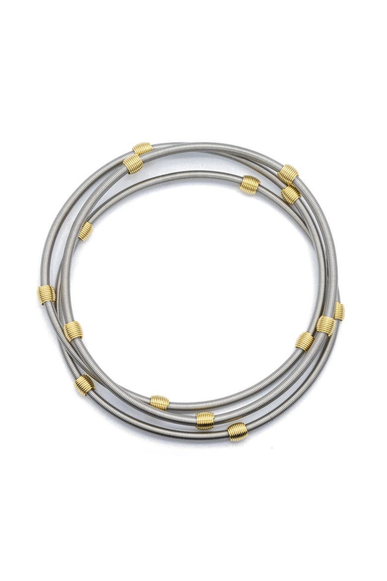Stainless Steel Beaded DIA Bracelets, Main, color, Stainless Steel/Silver
