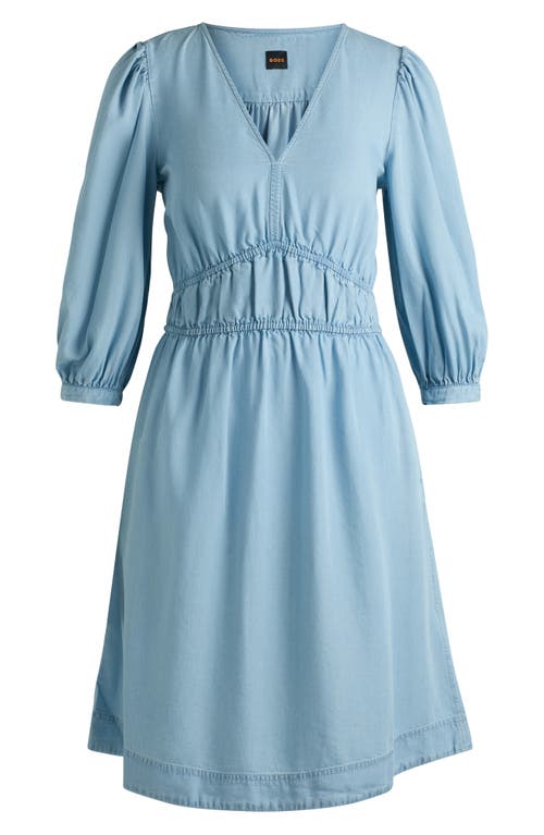 Hugo Boss Boss Orange Dezzan Elbow Length Sleeve Dress In Blue