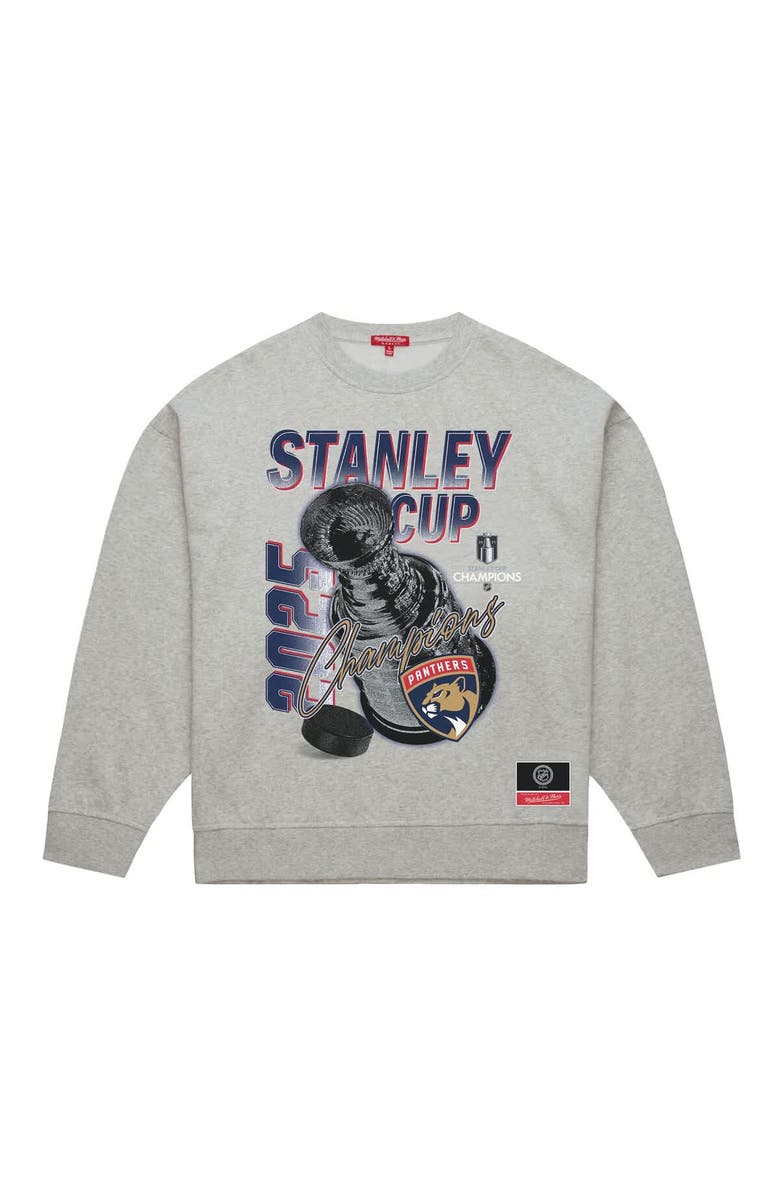 Mitchell & Ness Women's Mitchell & Ness Heather Gray Florida Panthers 2025 Stanley Cup Champions Pullover Sweatshirt, Alternate, color, 