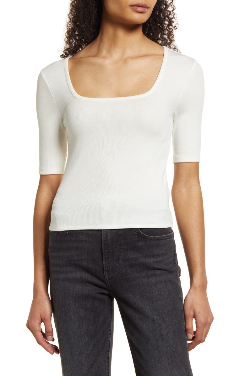 Marine Layer Lexi Square Neck Rib Top, Main, color,