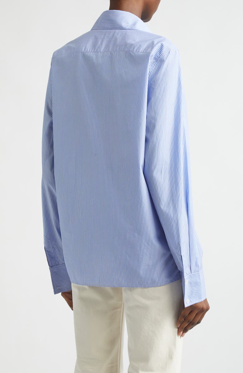 Saint Laurent Stripe Cotton Poplin Button-Up Shirt, Alternate, color, 