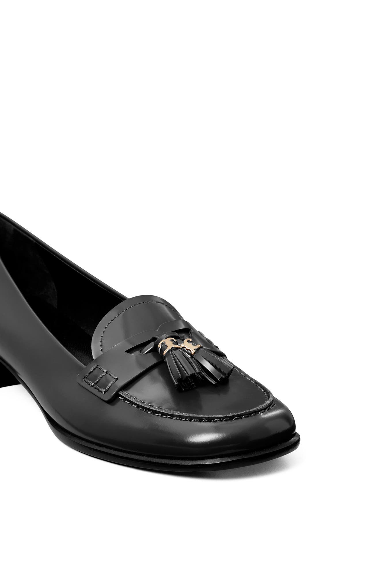 Tassel Leather Loafer, Alternate, color, PERFECT BLACK