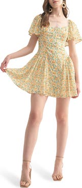 Lush Floral Flutter Sleeve Minidress