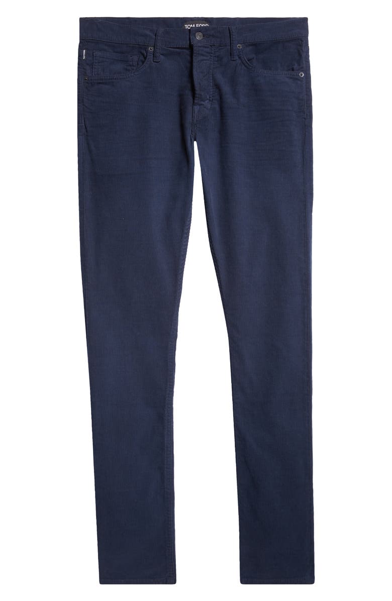 TOM FORD Microcorduroy Slim Fit Five-Pocket Pants, Alternate, color, Hb825 Navy