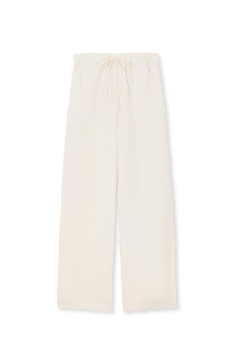 Drawstring Linen Trousers, Main, color, Ecru