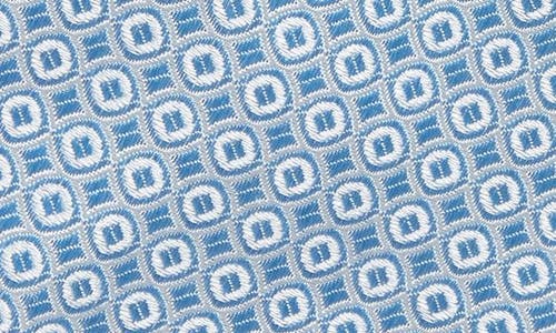 Jack Victor Roland Geometric Jacquard Silk Tie In Sky Blue