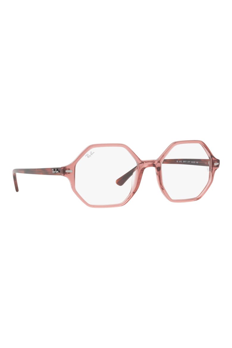 52mm Irregular Geometric Optical Glasses, Alternate, color, TRANSPARENT PINK