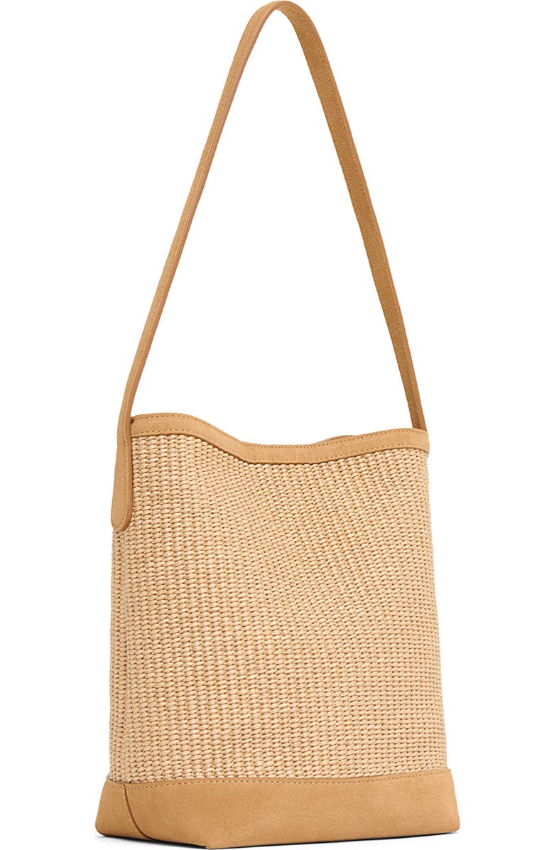 Mansur Gavriel Small Everyday Cabas Woven Raffia & Suede Bucket Tote, Alternate, color, Natural