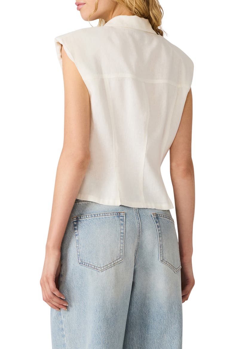 Cassady Linen Blend Button-Up Top, Alternate, color, ANTIQUE