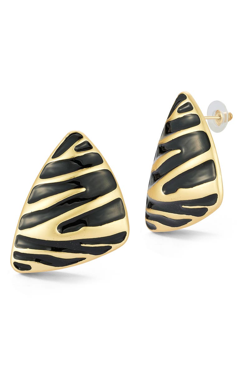 SPHERA MILANO Stripe Stud Earrings, Main, color, Gold