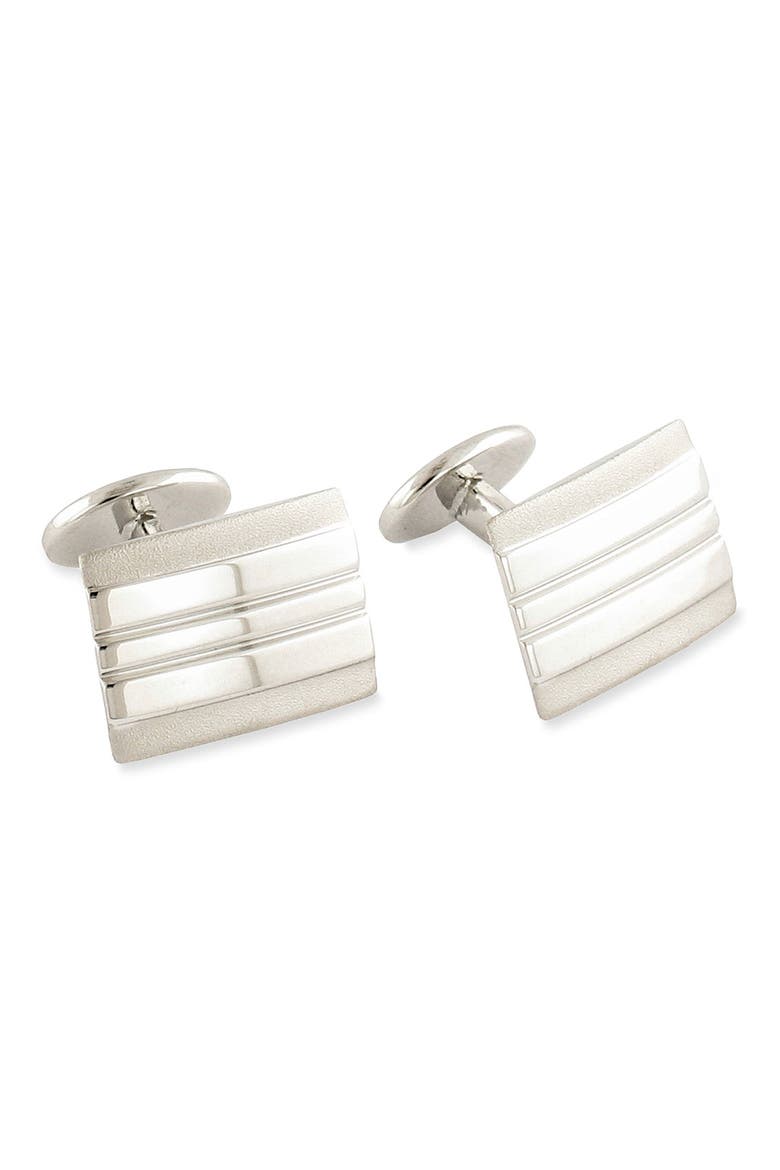 Sterling Silver Cuff Links, Main, color, SILVER RECTANGLE