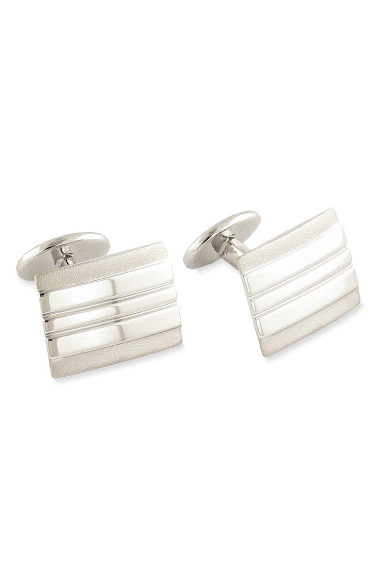David Donahue Sterling Silver Cuff Links, Main, color, Silver Rectangle
