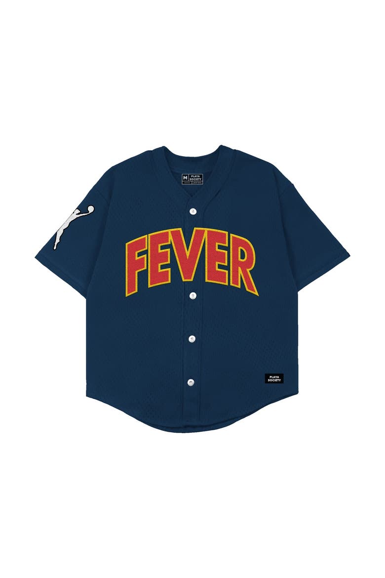 Unisex Playa Society  Navy Indiana Fever Baseball Fashion Jersey, Alternate, color, Navy