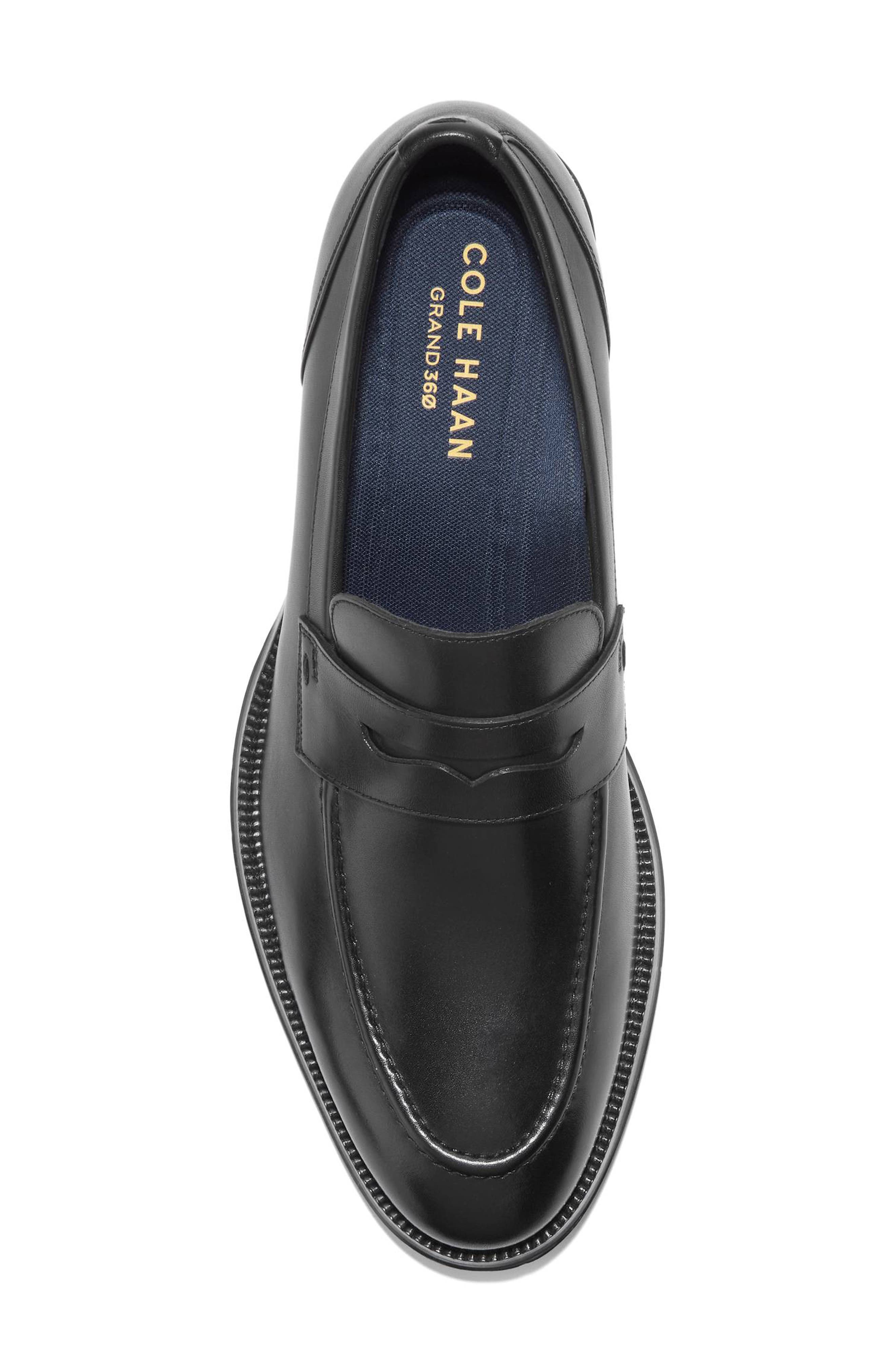 Cole Haan Carnegie Penny Loafer, Alternate, color, Black / Black