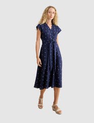 HOBBS LONDON Samantha Polka Dot Midi Dress