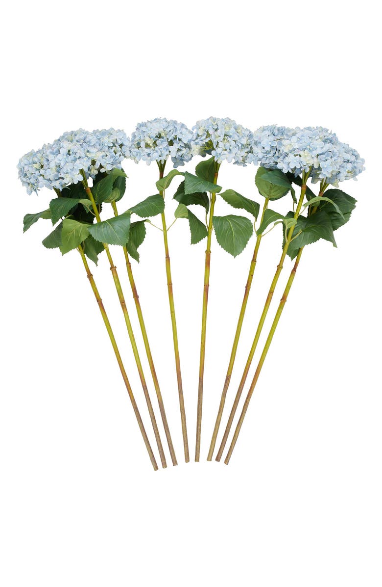 SONOMA SAGE HOME Set of Eight Blue Hydrangea Artificial Flowers, Main, color,